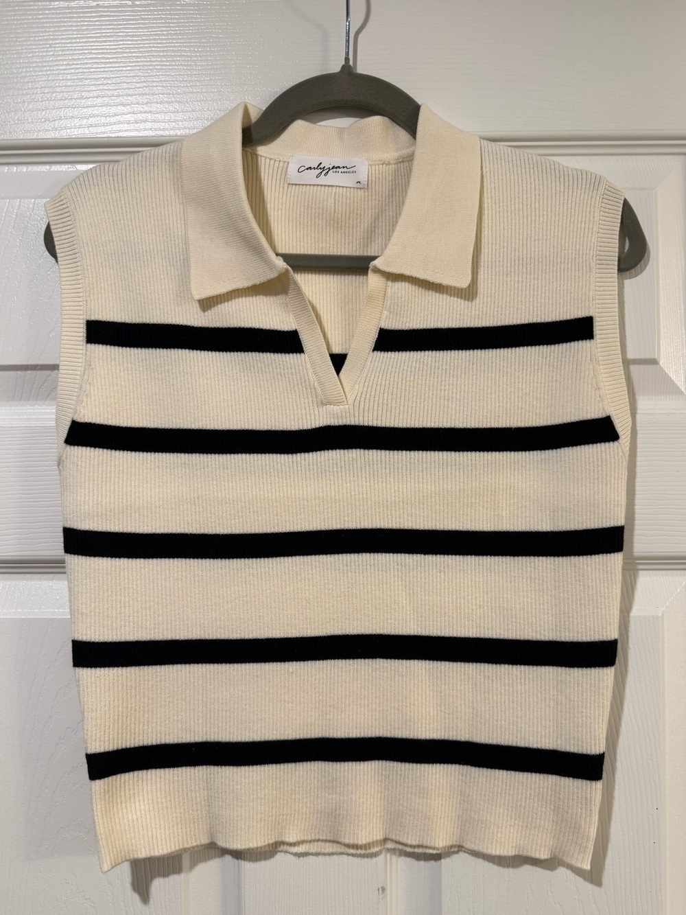 CJLA Black and Cream Stripped Tank